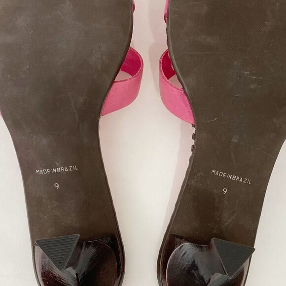 Coldwater Creek Sandal Womens Size 9 Leather Open Toe Buckle Accent 2.25" Spool - Picture 10 of 12